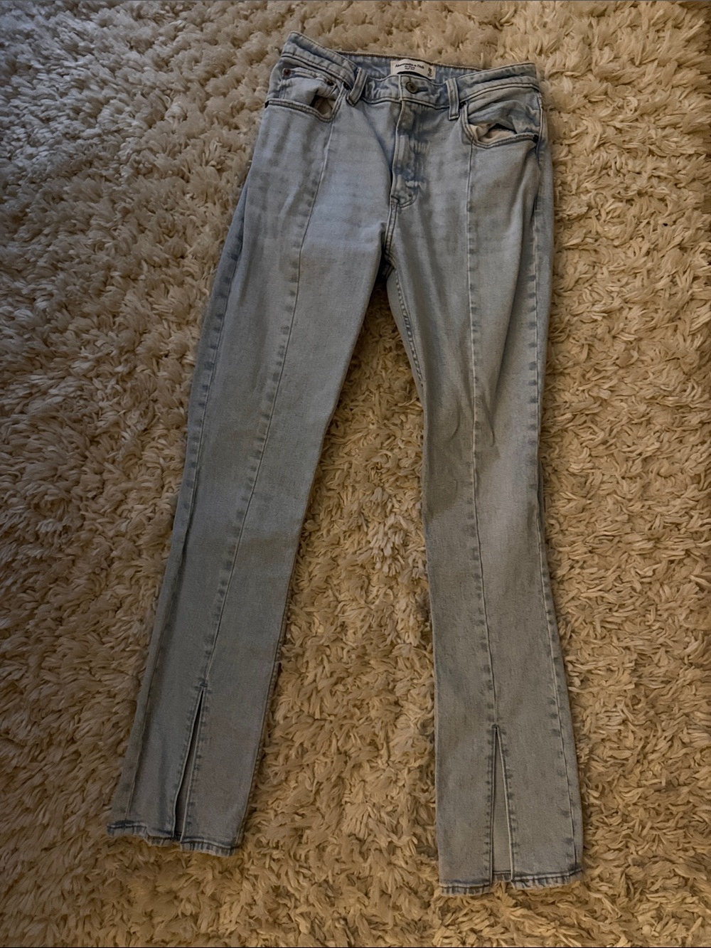 Abercrombie & Fitch Light Blue Flare Jeans with Front Slit -The Skinny High Rise